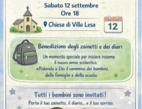 S. Messa di Inizio Anno Scolastico e Benedizione degli Zainetti e degli Zaini (Chiesa di Villa Lesa, sabato 12 settembre, ore 18.00)